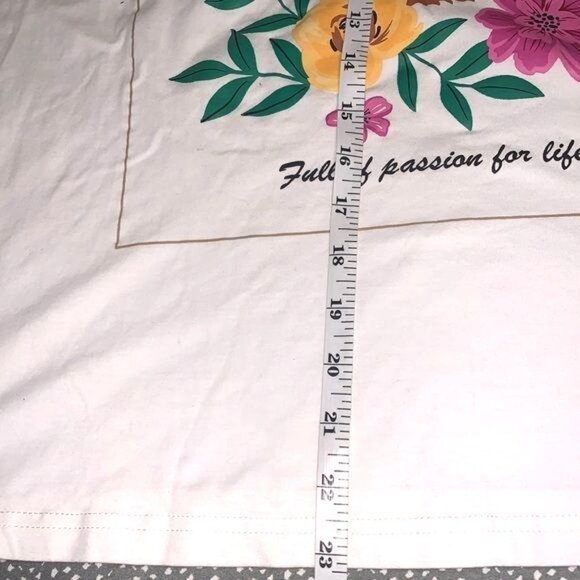 Shein Curve 1XL White Floral Graphic Tee "Full Of Passion For Life" - Picture 4 of 5